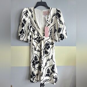 Elegant Black and White Floral Dress